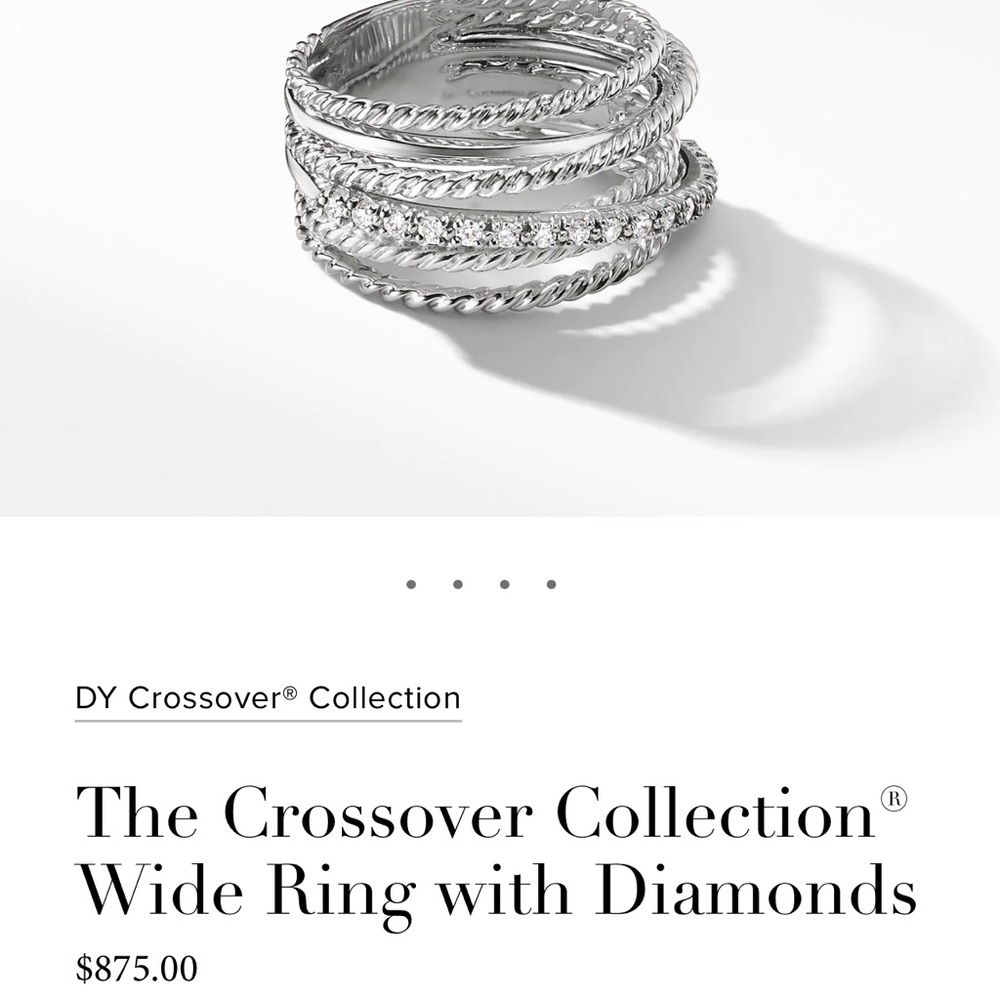 David Yurman Crossover Ring with Diamond band